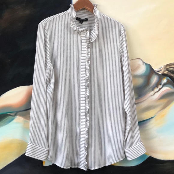 Banana Republic Tops - Banana Republic Ruffle Striped Blouse